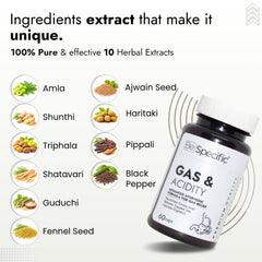 Ayurvedic Capsules for Gas & Acidity Relief – Advanced Ayurvedic Formula with 100% Natural Extracts for Gas Relief, Acid Balance & Digestive Support