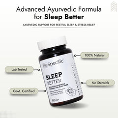 Ayurvedic Sleep Better Capsules – Advanced Ayurvedic Formula with 100% Natural Extracts for Deep Sleep, Insomnia & Anxiety Relief