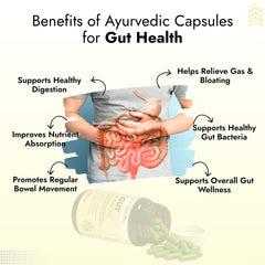 Ayurvedic Capsules for Gut Health | 100% Natural Herbal Extracts for Digestion, Gut Balance, Gas & Acidity Relief
