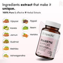 Ayurvedic Diabetes Capsules | 100% Natural & Pure Advanced Ayurvedic Formula for Blood Sugar Support (60 Capsules)