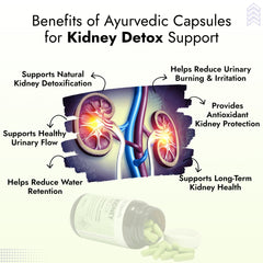 Ayurvedic Kidney Detox Capsules – Advanced Ayurvedic Formula Made with 100% Natural Extracts for Kidney Detox Support, Urinary Health & Fluid Balance