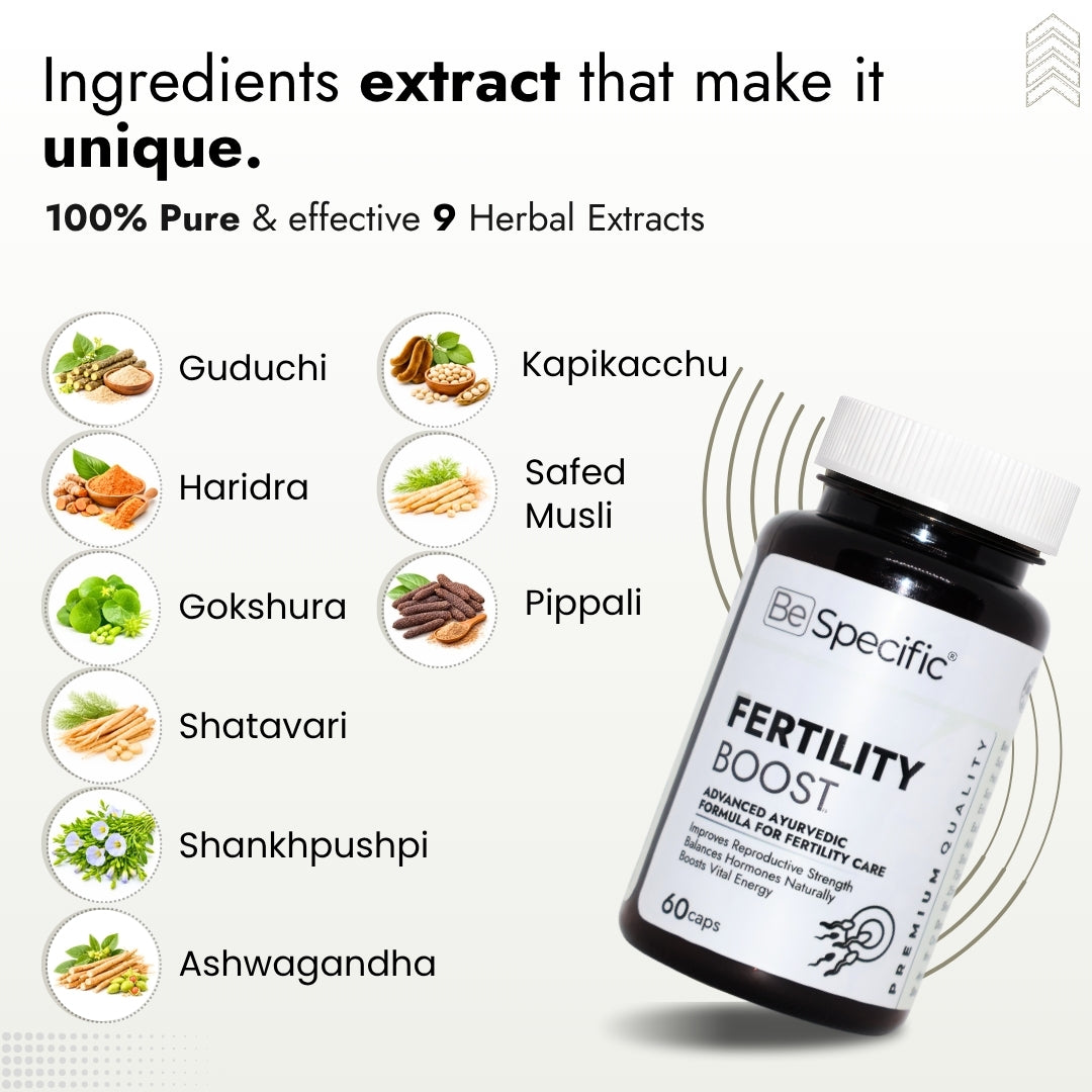 Fertility Ayurvedic Medicine | Advanced Ayurvedic Formula with 100% Natural Extracts | Fertility Ayurvedic Capsules for Reproductive Health, Hormonal Balance & Vitality (60 Capsules)