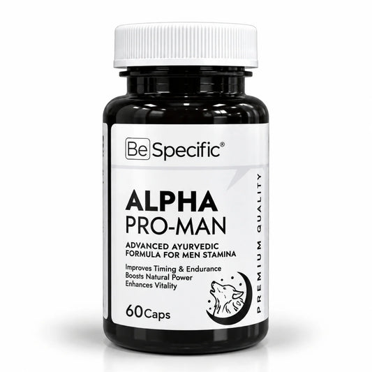 Alpha Pro-Man – Advanced Ayurvedic Formula for Men Stamina, Power & Vitality | Improves Timing & Endurance | Natural Energy Booster for Men | 60 Capsules