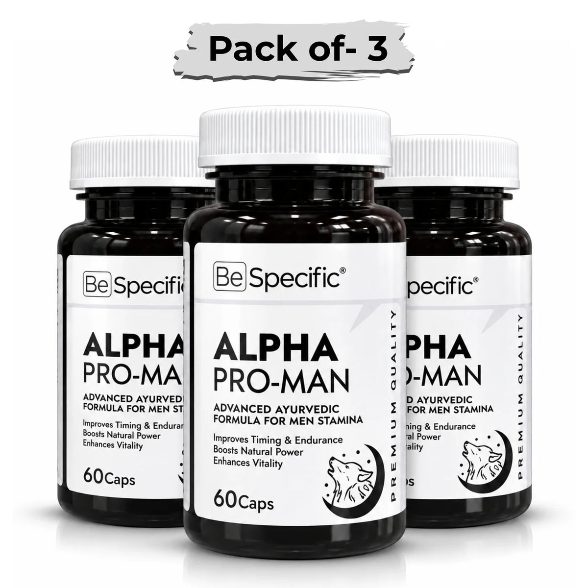 Alpha Pro-Man – Advanced Ayurvedic Formula for Men Stamina, Power & Vitality | Improves Timing & Endurance | Natural Energy Booster for Men | 60 Capsules