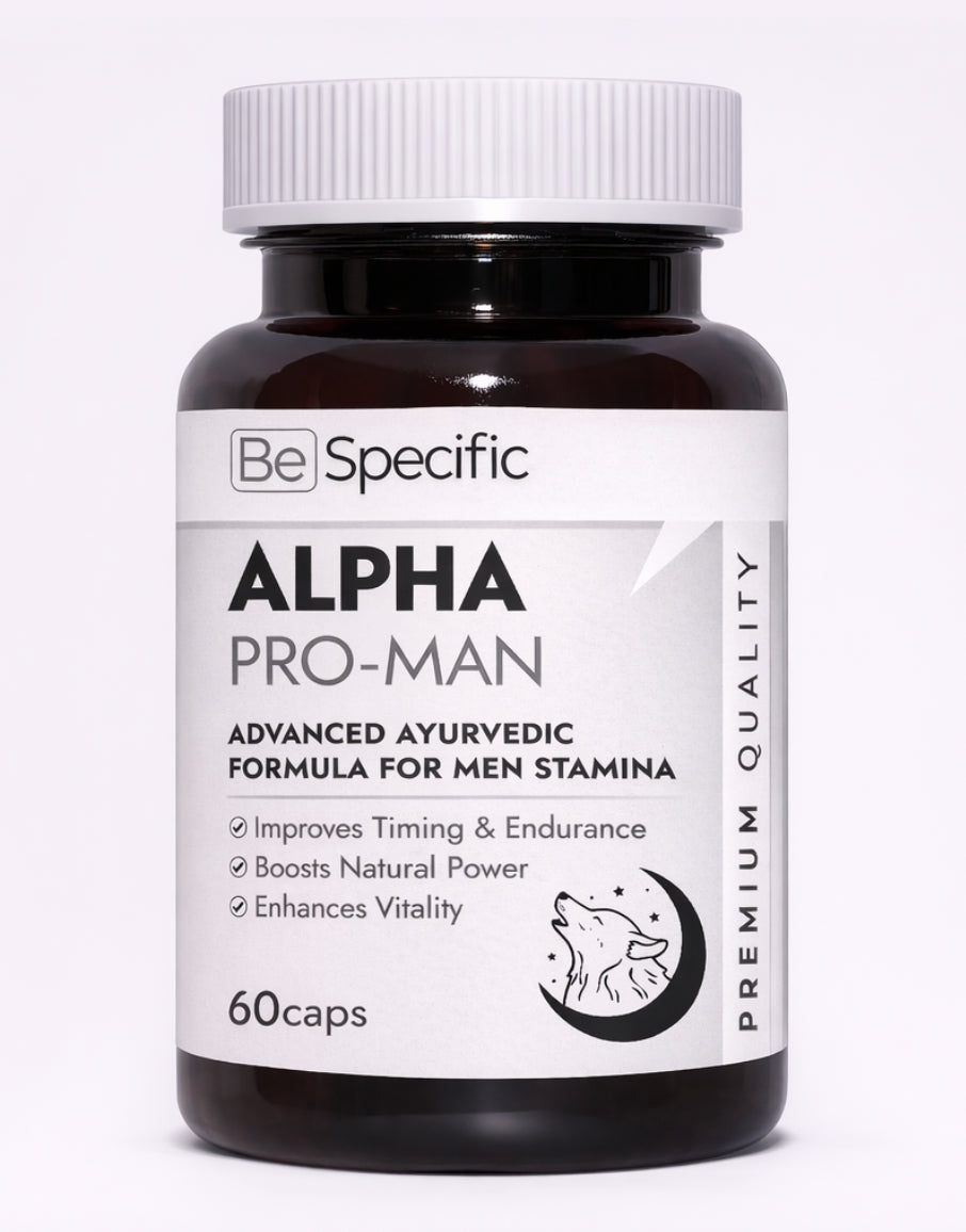 Alpha Pro-Man – Advanced Ayurvedic Formula for Men Stamina, Power & Vitality | Improves Timing & Endurance | Natural Energy Booster for Men | 60 Capsules