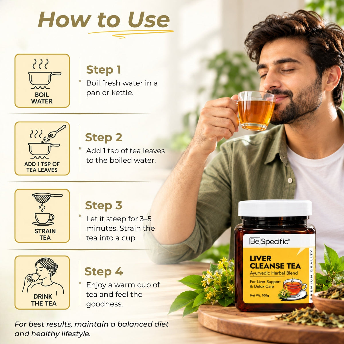 Liver Cleanse Tea for Detox & Healthy Liver Function | 100% Ayurvedic & Safe