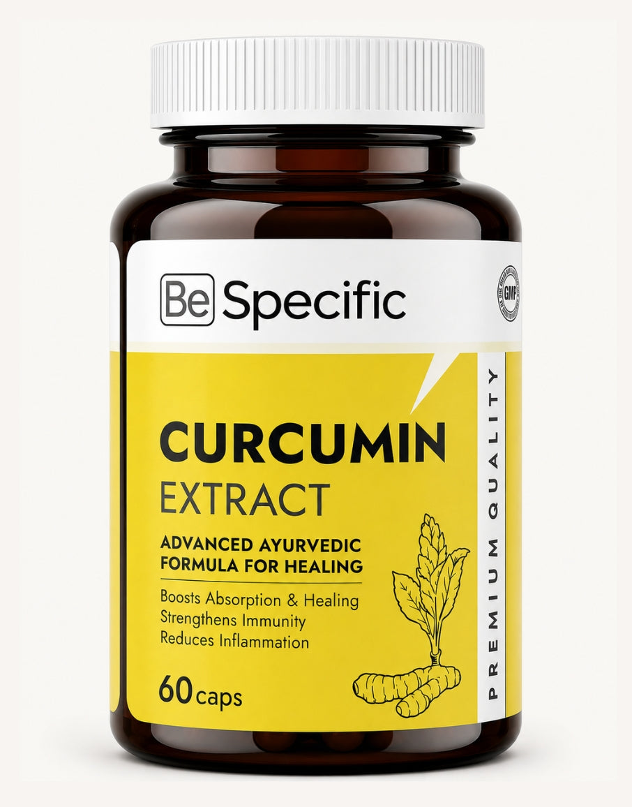 Curcumin Extract Capsules | 100% Pure & Natural Turmeric Curcumin Extract for Immunity, Joint Support & Anti-Inflammatory Support – 60 Capsules