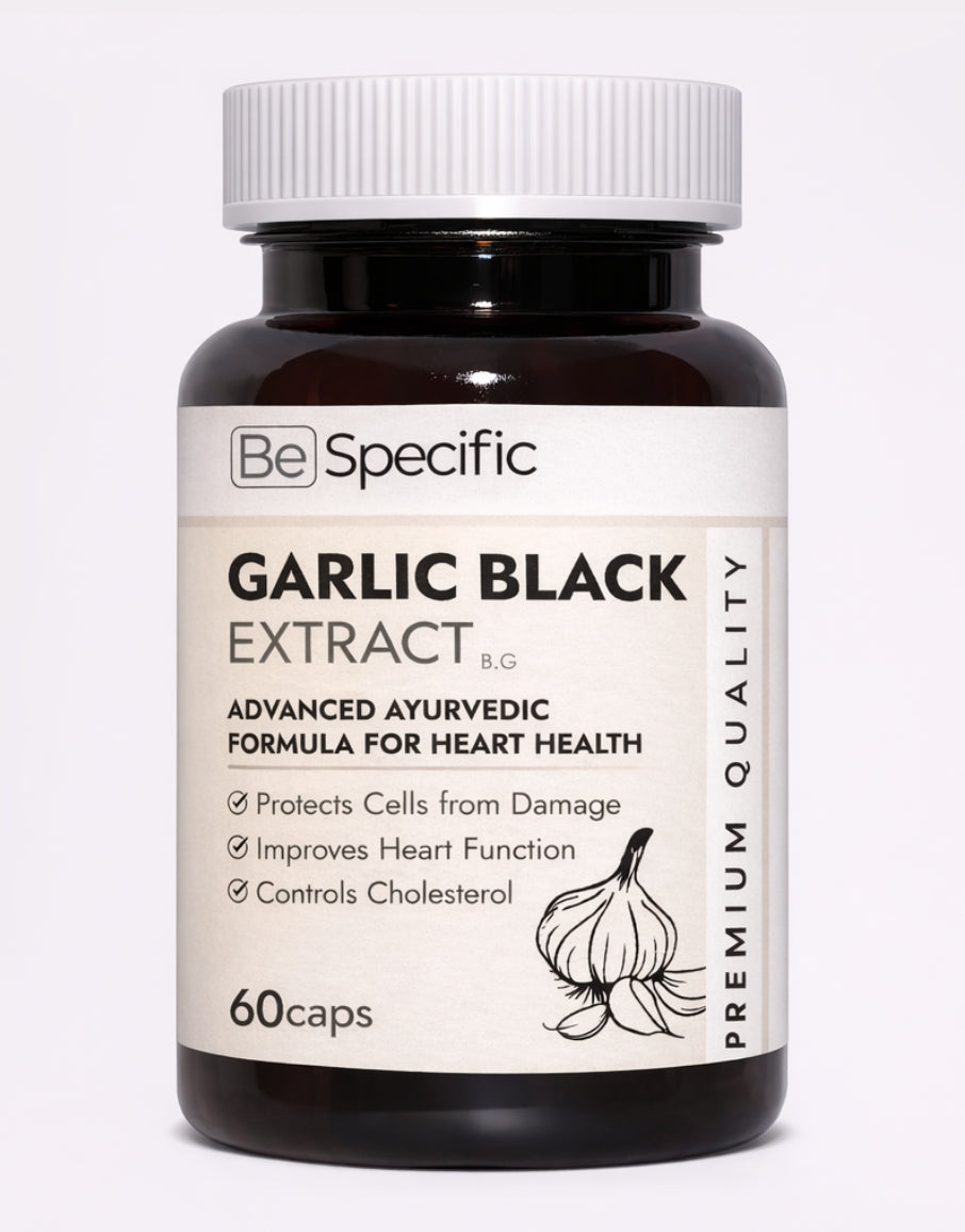 Black Garlic Extract Capsules – 100% Natural Extracts | Advanced Ayurvedic Formula for Heart Health, Cholesterol Support & Blood Circulation