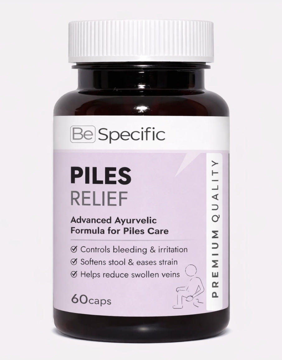 Ayurvedic Piles Relief Capsules – 100% Natural Extracts with Advanced Ayurvedic Formula for Piles Relief, Bleeding Piles, Constipation & Digestive Comfort